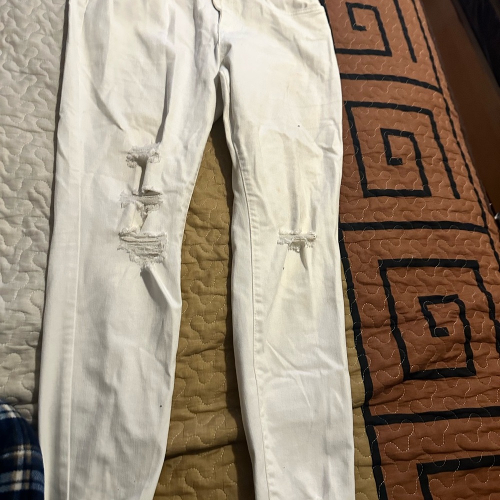 White Distressed Skinny Jeans
